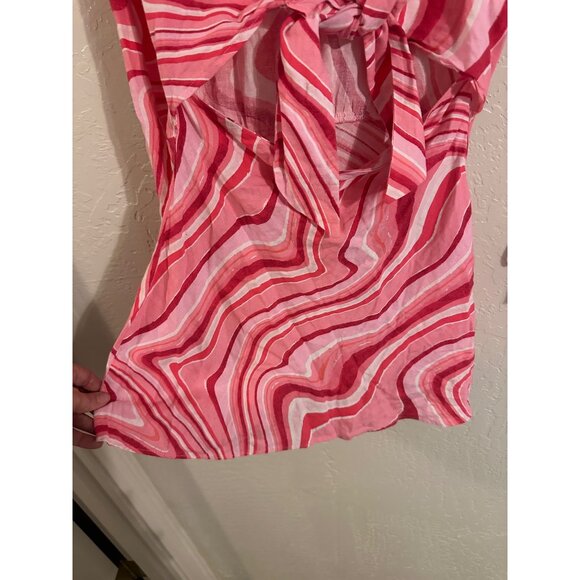 Zara Retro Cutout Linen Psychedelic 70’s Swirl Mini Dress - Picture 5 of 13